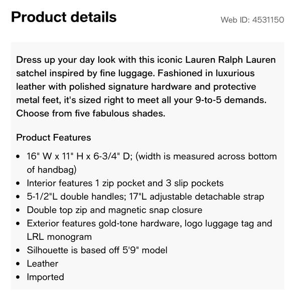 Lauren Ralph Lauren Red Newbury Double Zip Satchel Handbag Purse - Picture 12 of 15